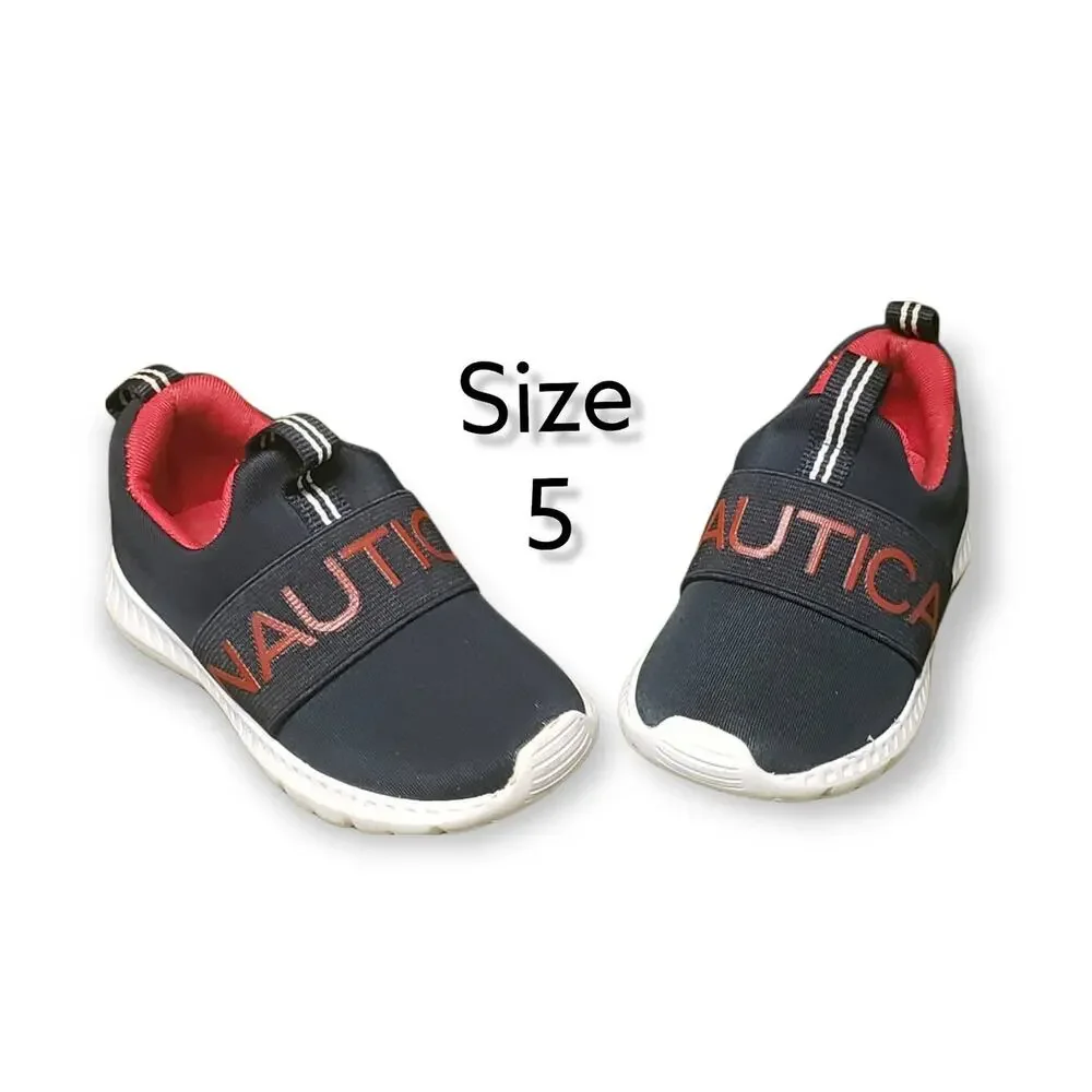 Nautica Slip On No Tie • Red White & Blue Toddler Shoes Size 5